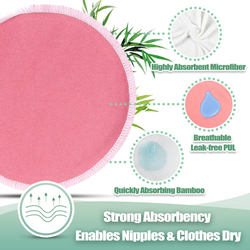 Wegreeco Nursing Breast Pads (14 Pack) + Laundry Bag & Travel Storage Bag, 4.7 inch Option - Washable & Reusable Breastfeeding Nursing Pads (Gentle, Large, Daytime Use) - Image 3