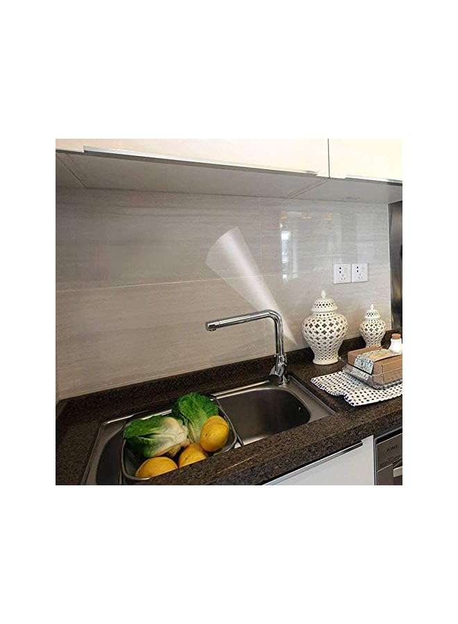 Zaboon Wallpaper Kitchen Oil Proof Waterproof Sticker Self Adhesive Vinyl Film High Temperature Resistant Transparent Paper Removable Paper For Cupboard Doors Walls Kitchen 118In11.8In - Image 2
