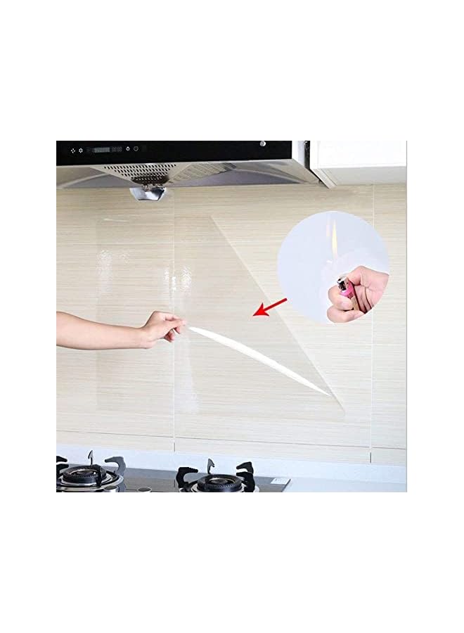 Zaboon Wallpaper Kitchen Oil Proof Waterproof Sticker Self Adhesive Vinyl Film High Temperature Resistant Transparent Paper Removable Paper For Cupboard Doors Walls Kitchen 118In11.8In - Image 3