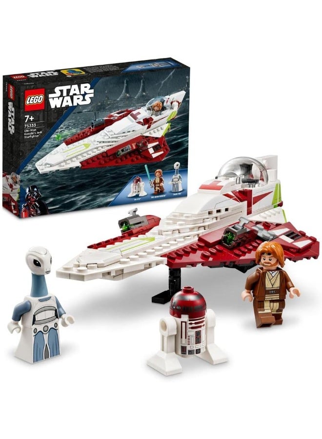 LEGO 75333 Star Wars Obi-Wan Kenobi’s Jedi Starfighter, Buildable Toy with Taun We Minifigure, Droid Figure and Lightsaber, Attack of the Clones Set - Image 5