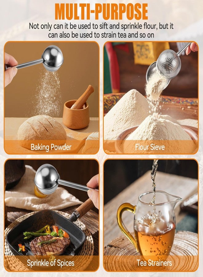 Vriysei Flour Duster for Baking, 1 PCS Flour Sifter for Baking Powdered Sugar Shaker Duster, 304 Stainless Steel Dusting Wand Sprinkler and Tools，Spices and Tea Strainers (1) - Image 5