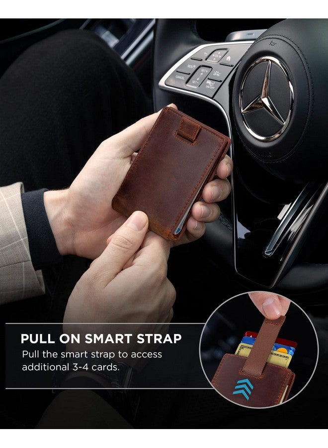 SERMAN BRANDS RFID Blocking Slim Bifold Genuine Leather Minimalist Front Pocket Wallets for Men with Money Clip Thin Mens (Canyon Red 1.0) - Image 4