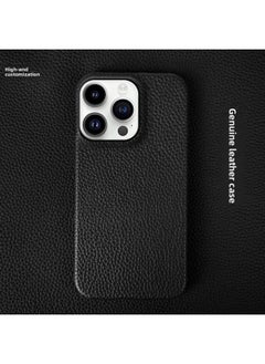 For Iphone 15 Mobile Phone Case 12 Genuine Leather 14 Half Pack 13 Protective Case For Xiaomi Samsung For Huawei Mobile Phone Protective Case 16-Color:Black-Applicable Model:For Iphone 11 Pro Max
