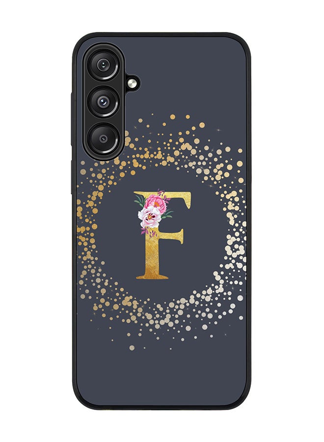 Stylizedd For Samsung Galaxy A16 / A16 5G Case,Slim fit Camera Protection, Shockproof Thin Phone cover - Custom Monogram Floral - F (Grey ) - Image 1