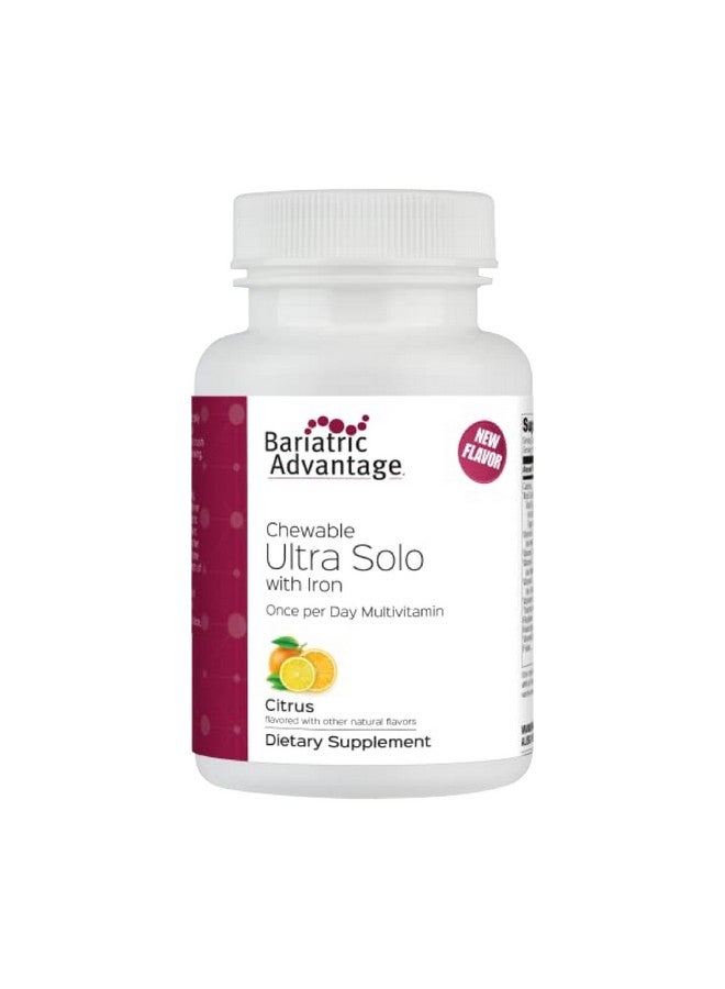 Bariatric Advantage Chewable Ultra Solo with Iron Daily Multivitamin for Gastric Bypass Surgery and Sleeve Gastrectomy Patients, Includes Vitamin B12, C, D, K, Thiamin and Copper - Citrus, 30 Count - Image 1