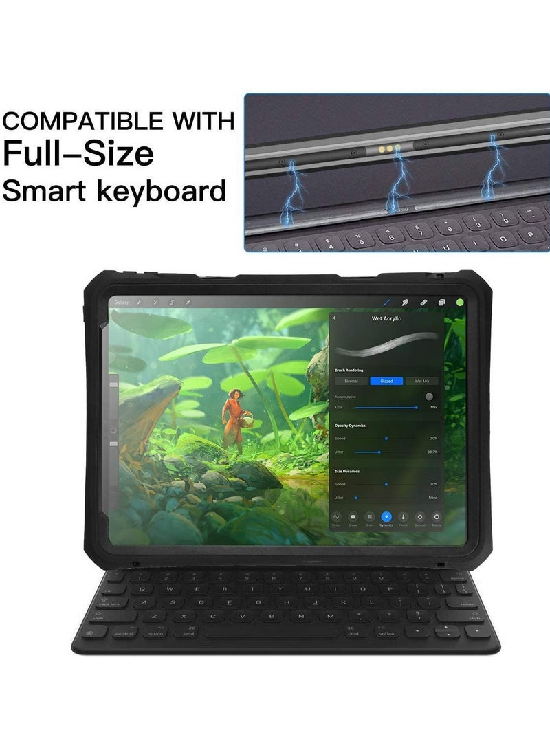 ipad 10.2 Waterproof Case 2021/2020/2019, Case iPad 7th/iPad 8th/iPad 9th Generation IP68 Waterproof ipad 10.2 Cover with Strap Stand Pencil Holder Built-in Screen Protector Rugged Shockproof Case - Image 2
