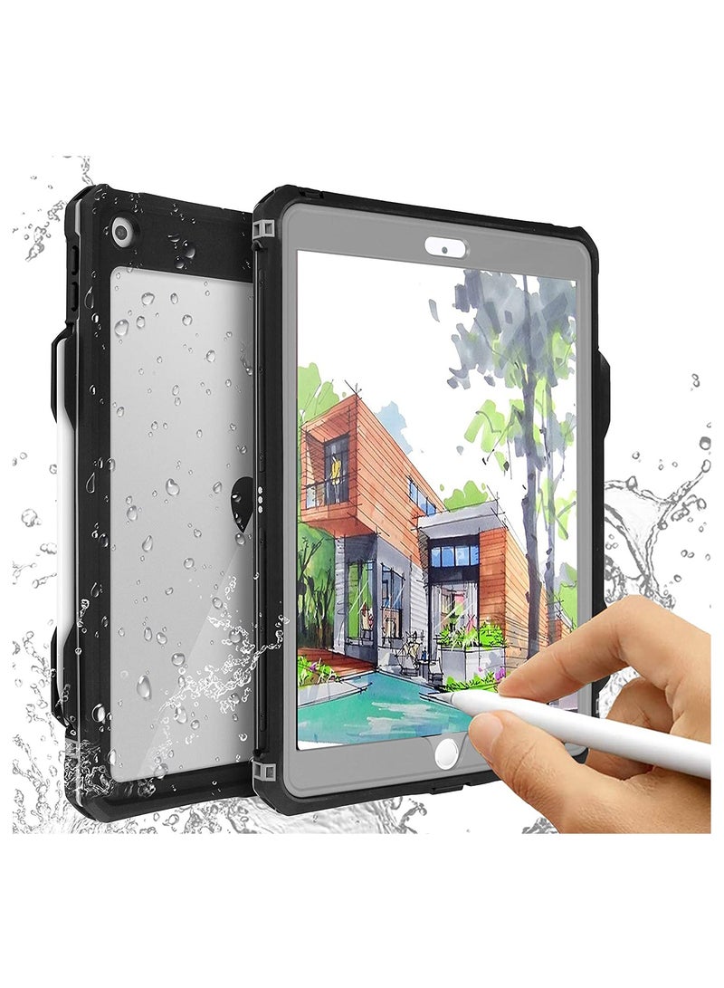 ipad 10.2 Waterproof Case 2021/2020/2019, Case iPad 7th/iPad 8th/iPad 9th Generation IP68 Waterproof ipad 10.2 Cover with Strap Stand Pencil Holder Built-in Screen Protector Rugged Shockproof Case - Image 1