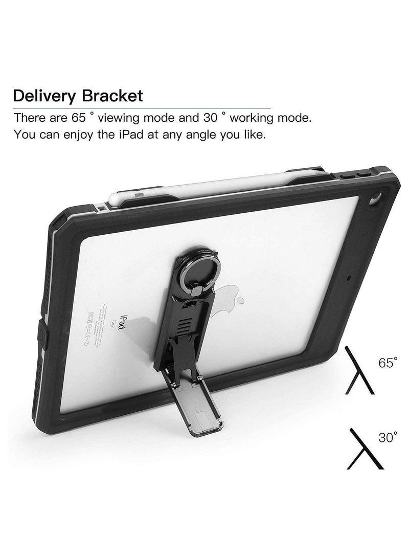 ipad 10.2 Waterproof Case 2021/2020/2019, Case iPad 7th/iPad 8th/iPad 9th Generation IP68 Waterproof ipad 10.2 Cover with Strap Stand Pencil Holder Built-in Screen Protector Rugged Shockproof Case - Image 3