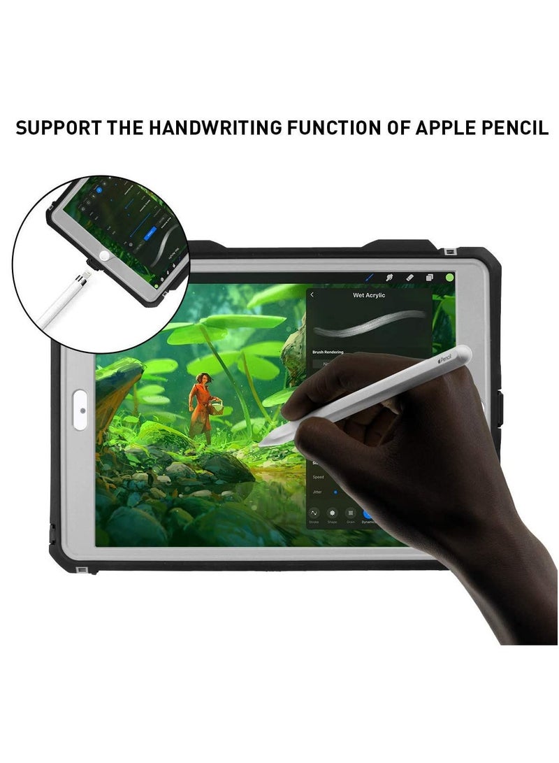 ipad 10.2 Waterproof Case 2021/2020/2019, Case iPad 7th/iPad 8th/iPad 9th Generation IP68 Waterproof ipad 10.2 Cover with Strap Stand Pencil Holder Built-in Screen Protector Rugged Shockproof Case - Image 4