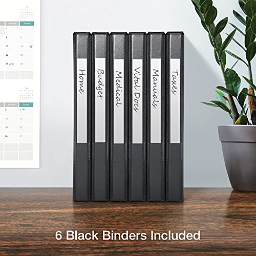 Oxford 3 Ring Binders, 0.5 inch ONE-Touch Easy Open D Rings, Durable Binders for School and Office, View Binder Covers, Xtralife Hinge, Non-Stick, PVC-Free, Black, Holds 125 Sheets, 6 PK (79901) - Image 5