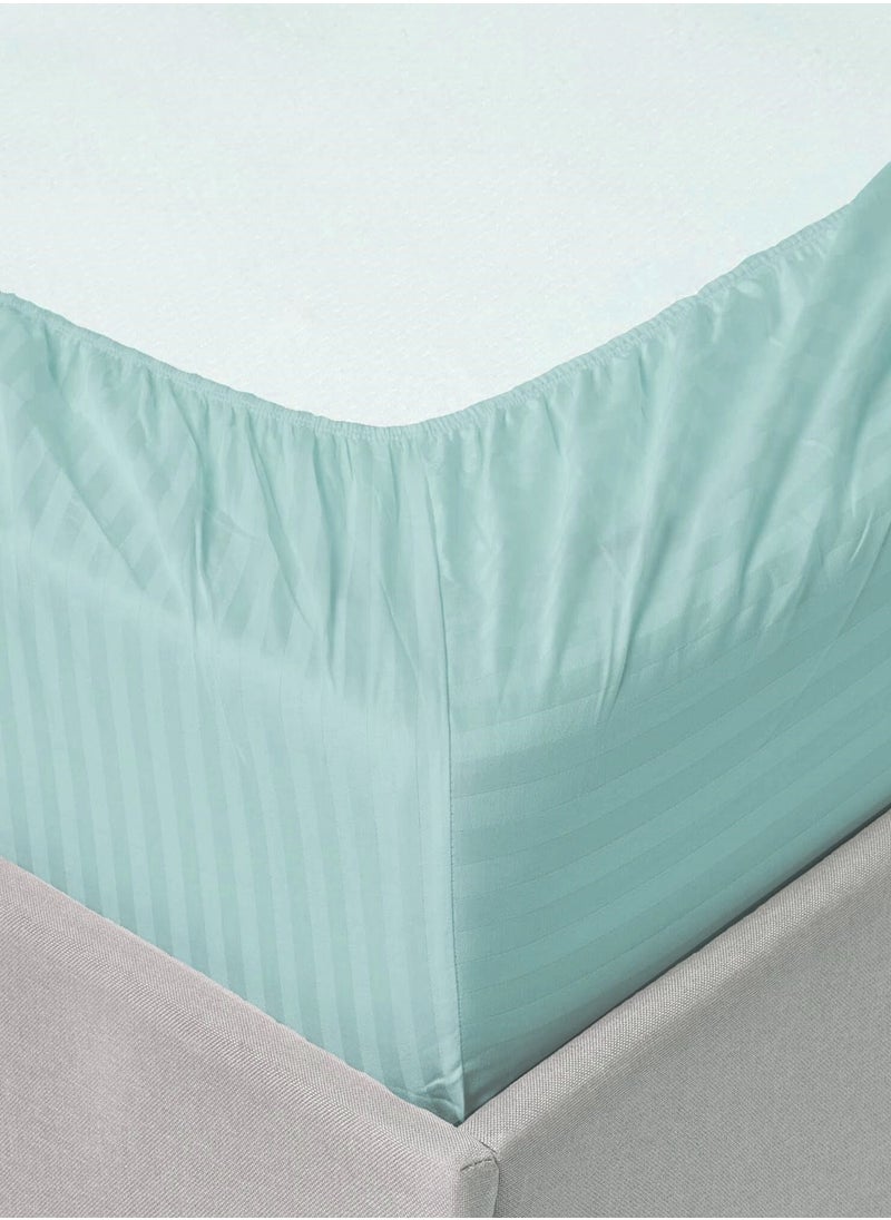 MAXQON - Fitted Bed Sheet +2Pcs Pillow Covers, King/Queen/Double/Single Sizes, Color Sky Blue - Image 1
