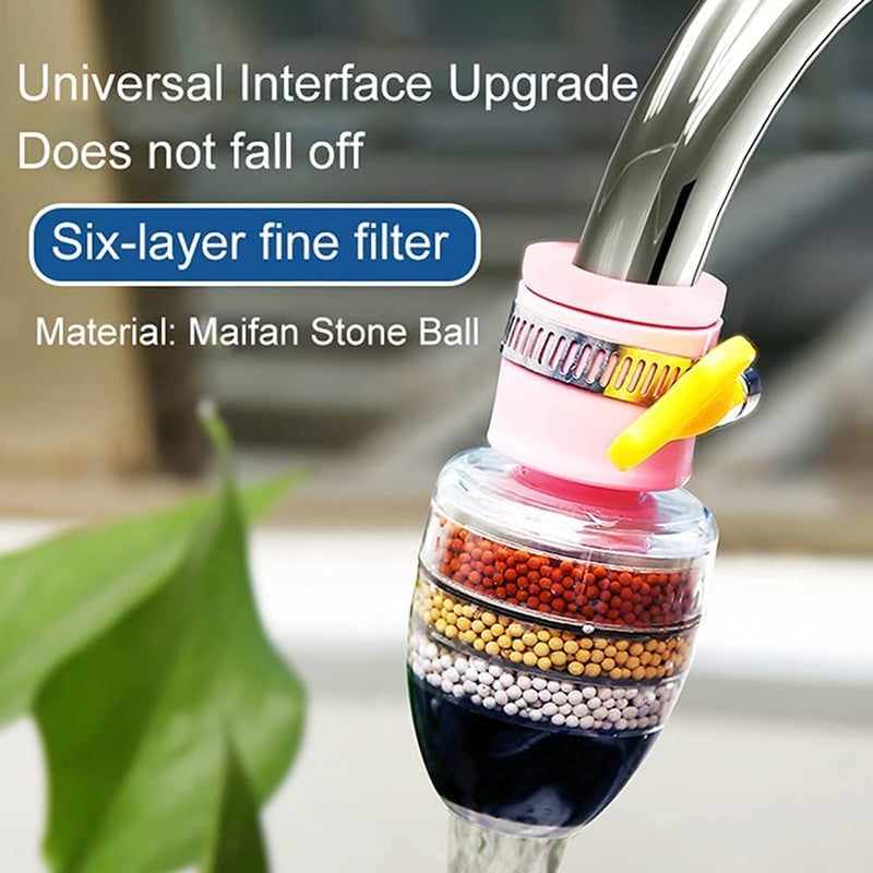 Aktnil Aktnil 1 pcs Water Purifier Filter Faucet 6 Layer Carbon Activated Dust Chlorine Remover Water Softener Taps for Kitchen Sink Bathroom Wash Basin Multicolor pack of 1  - Image 4