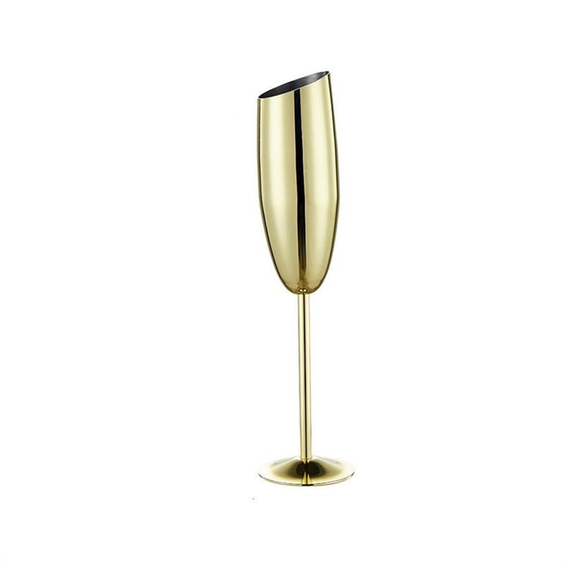 Verres À Vin En Métal Verres à champagne Verres hauts en acier inoxydable Verres à vin en métal(Colour 4) - Image 1