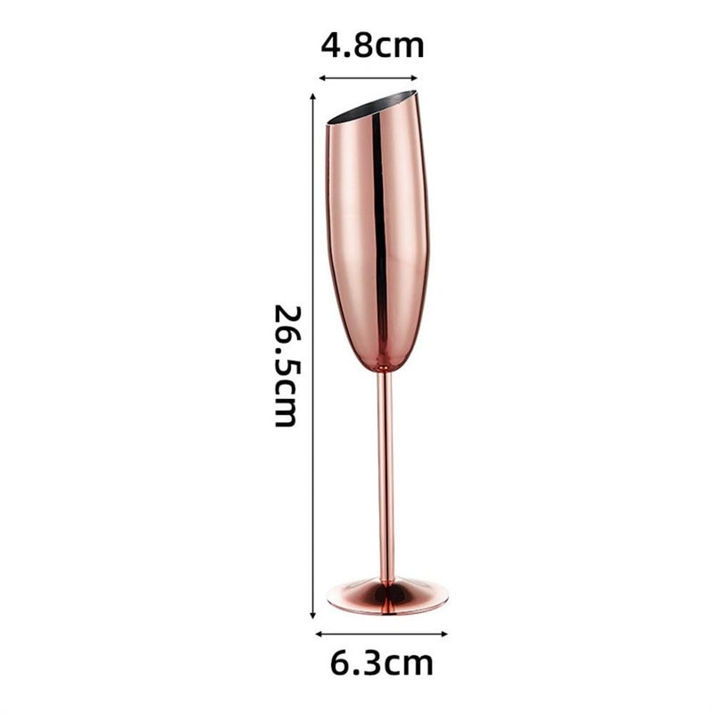 Verres À Vin En Métal Verres à champagne Verres hauts en acier inoxydable Verres à vin en métal(Colour 4) - Image 3