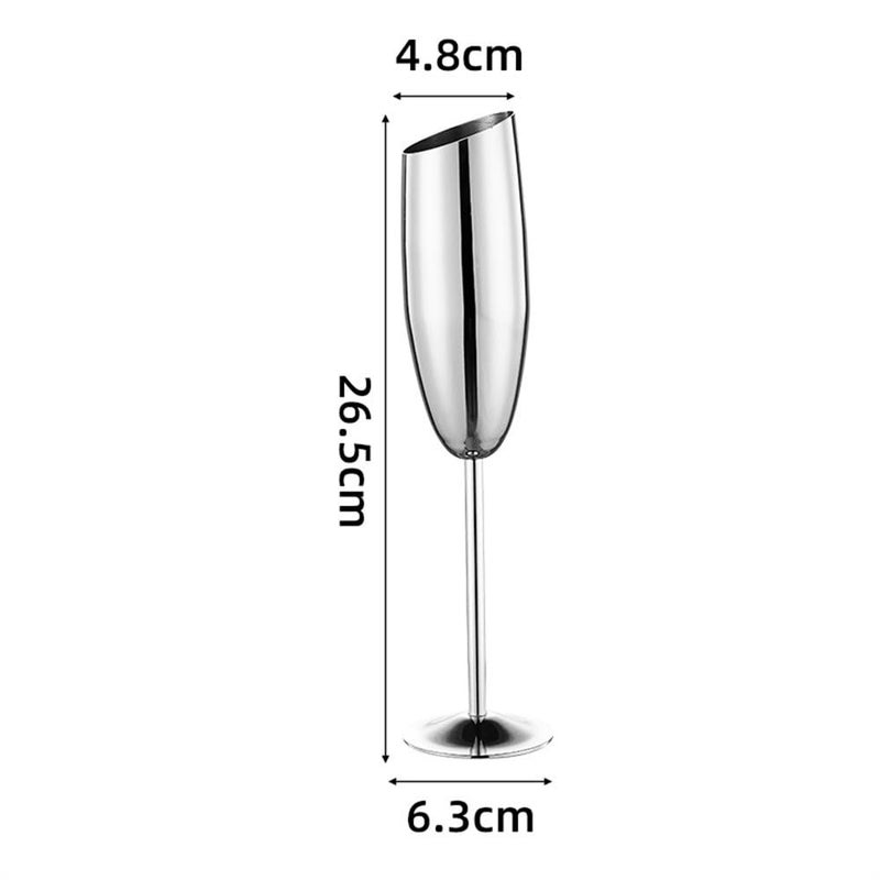 Verres À Vin En Métal Verres à champagne Verres hauts en acier inoxydable Verres à vin en métal(Colour 4) - Image 5