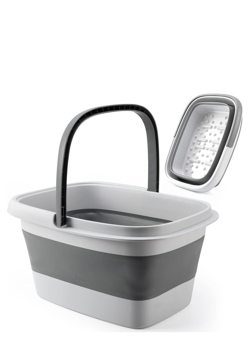 TRASSLE Foot Bath Collapsible Foot Bath Foot Soak Tub with Handle Foot Spa Bath 15L/4 Gallons Massager Foot Soaking Bath Basin Feet for Dry Cracked Feet, Pedicure Foot Soak, Home Spa Treatment  - Image 1