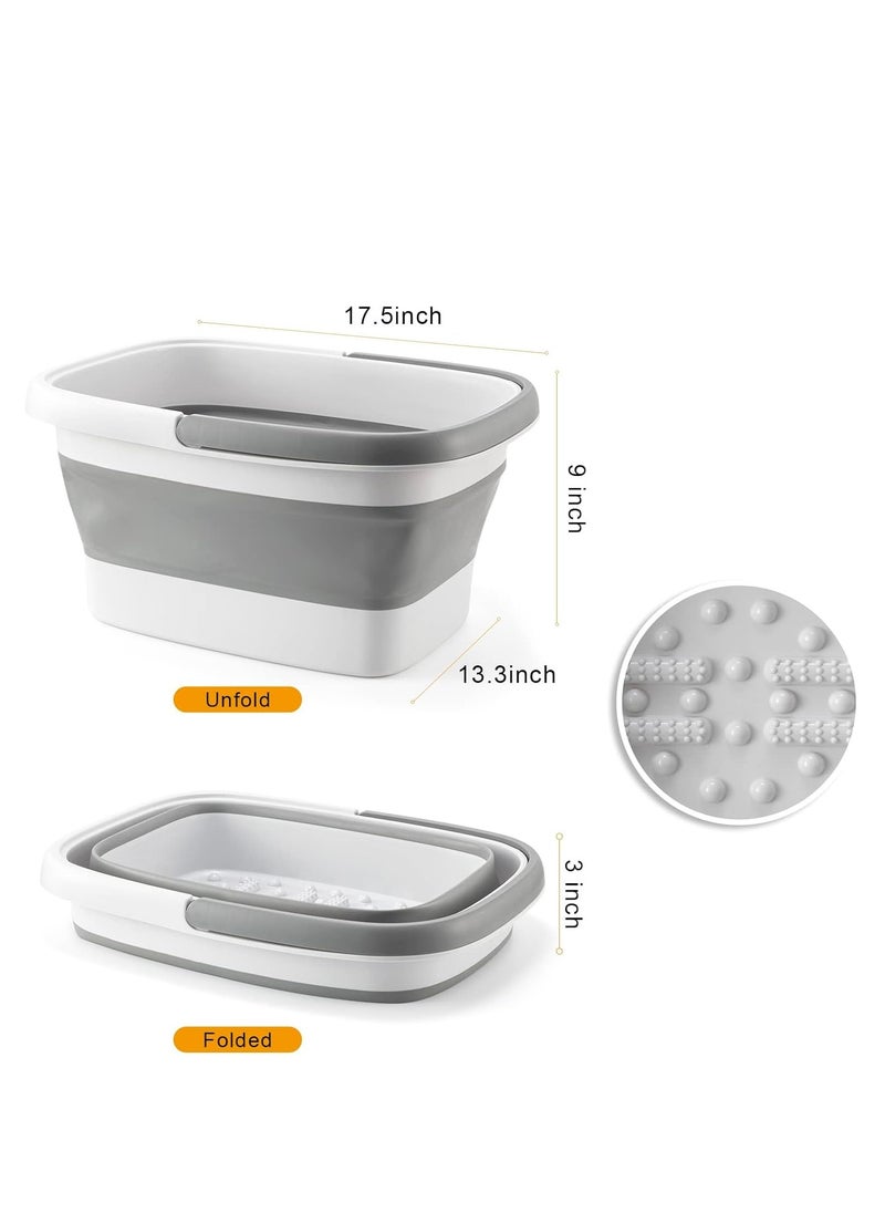 TRASSLE Foot Bath Collapsible Foot Bath Foot Soak Tub with Handle Foot Spa Bath 15L/4 Gallons Massager Foot Soaking Bath Basin Feet for Dry Cracked Feet, Pedicure Foot Soak, Home Spa Treatment  - Image 2