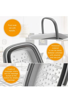 TRASSLE Foot Bath Collapsible Foot Bath Foot Soak Tub with Handle Foot Spa Bath 15L/4 Gallons Massager Foot Soaking Bath Basin Feet for Dry Cracked Feet, Pedicure Foot Soak, Home Spa Treatment  - Image 3