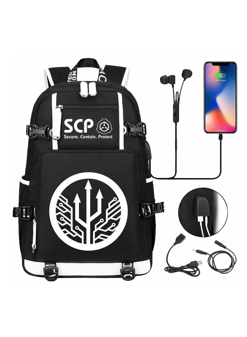 USB Print Youth Casual Travel Backpack