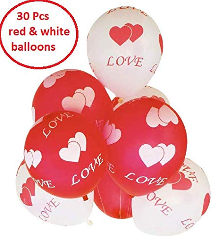 Hk Balloons Pack Of 31 Red I Love You Balloon With Red And White Love Balloons For Valentines Decorations - Foil - Image 2