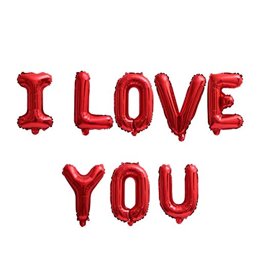 Hk Balloons Pack Of 31 Red I Love You Balloon With Red And White Love Balloons For Valentines Decorations - Foil - Image 3