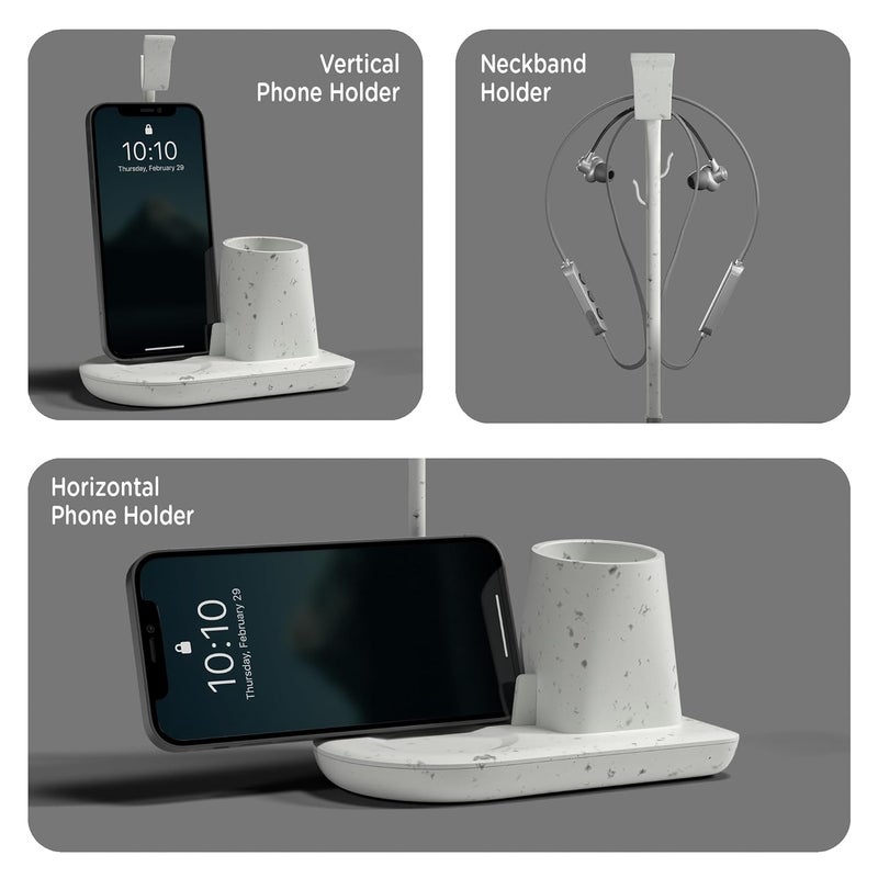 EO Pen Stand for Study Table with Self-Watering Plant Pot, Glasses & Smartphone Holder – Desk Organizer & Pencil Holder for Office, Home, Kids, Students, Study Room Desk Station White - Image 3