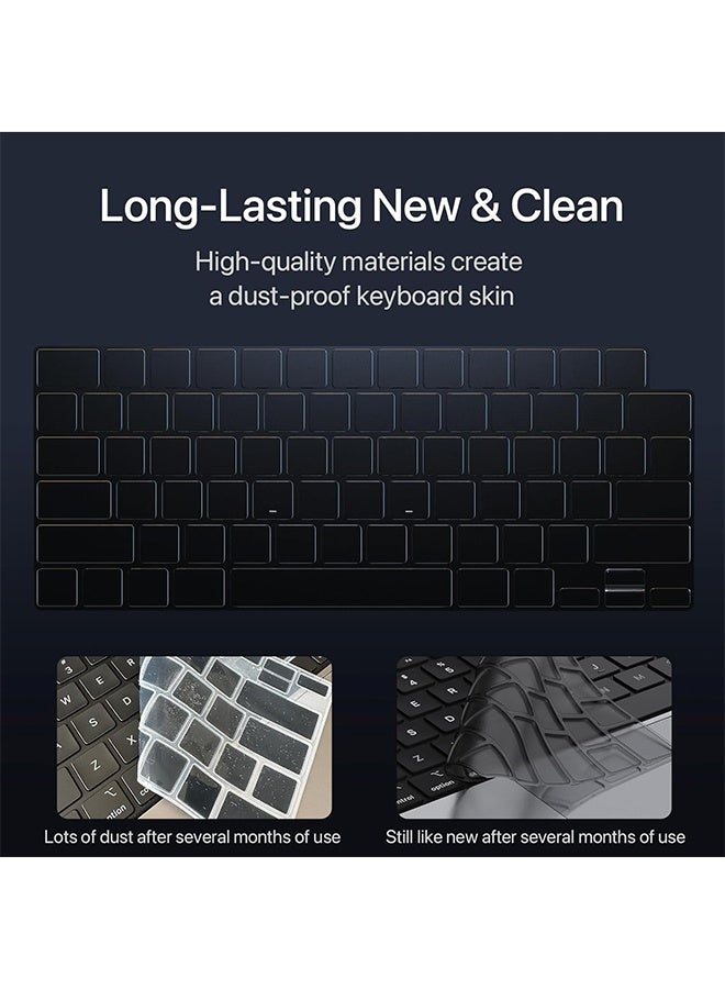 Premium Keyboard Cover Protector, Ultra Thin Keyboard Skin for M2 M3 M4 MacBook Air 15", M2 M3 M4 MacBook Air 13.6", 2024 2023 2022 2021 MacBook Pro 14" 16" M4 M3 M2 M1 Chip Pro/Max(grey) - Image 2