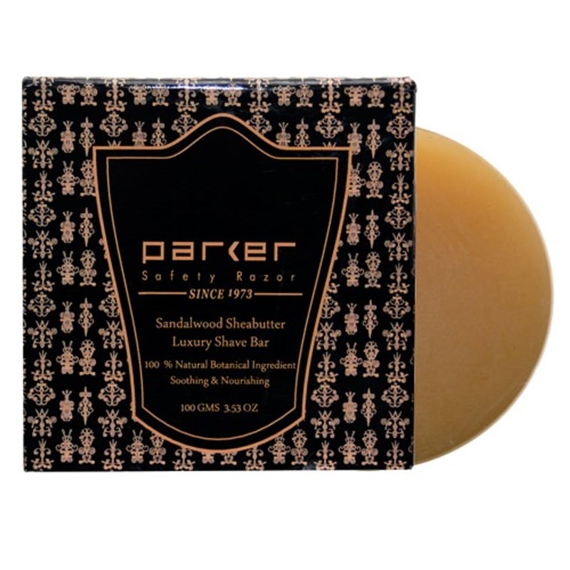 Parker Safety Razor Parker Sandalwood & Shea Butter Shaving Soap - 100 gm bars - Twin Pack - Image 2
