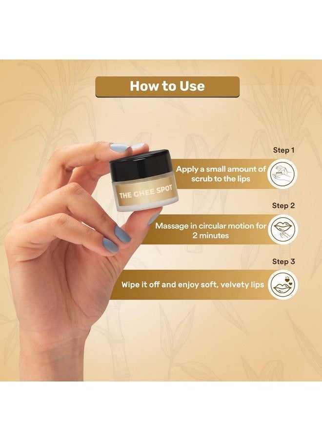 ENN - The Ghee Spot Ghee Lip Polish Scrub ; Lightening ; Ultra Hydrating ; Removes Dead Skin Cells ; Shea Butter ; Almond Oil ; Vitamin E ; Natural ; For Women & Men; 15Gm - Image 1
