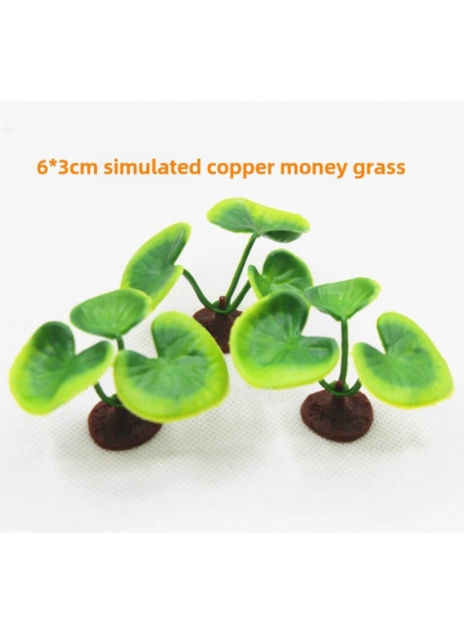 3CM High Simulation Small Copper Grass Sand Tray Small Green Grass Handmade DIY Decoration Small Lotus Leaf Submarine Model Accessories Plant-Color:Green  - Image 2