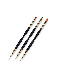 Generic Nail Pen, Nail Drawing Pen, Dual End Nail Art Pen Brush Acrylic Round Flat Painting Drawing Liner Nail Tools, Drawing Flower Pen, Durable, Easy to Clean, Nail Brush, High Quality 3 Pcs  - Image 3