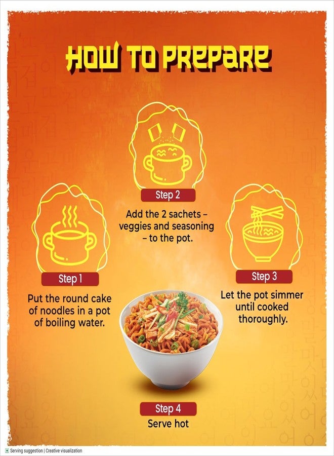Sunfeast Yippee! Korean Spicy Kimchi Style, Veg Korean Noodles, Long Non-Sticky Noodles with 5 Added Vegetables, 80g - Image 5