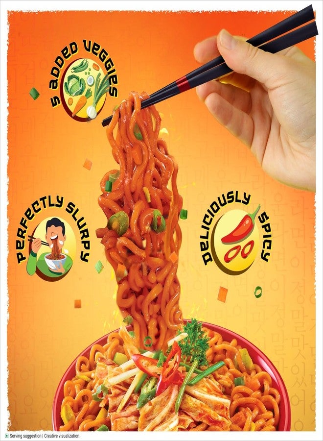 Sunfeast Yippee! Korean Spicy Kimchi Style, Veg Korean Noodles, Long Non-Sticky Noodles with 5 Added Vegetables, 80g - Image 3