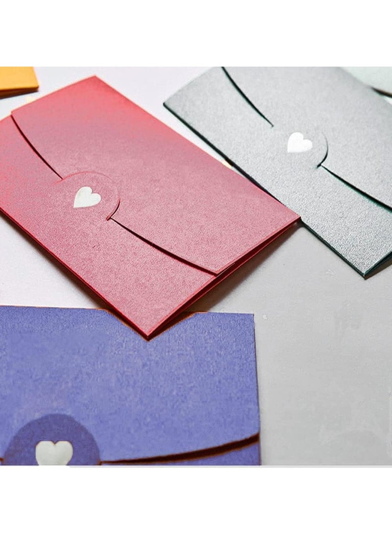 KASTWAVE 20 Pieces Gift Card Envelopes Set Pearlescent and Kraft Paper Mini Envelopes with Bronzing Heart Clasp - Image 5