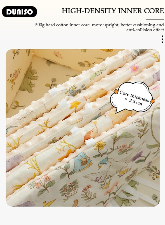 DUNISO Cot Bumper, Crib Bumper, Breathable Mesh Cot Liner, Crib Rail Cover, Baby Boys Girls Nursery Breathable Crib Bed Liner Bumper Baby Crib Rail Cover Protector Guard Padded Cot Rail Wrap for Side Front Rails - Image 5