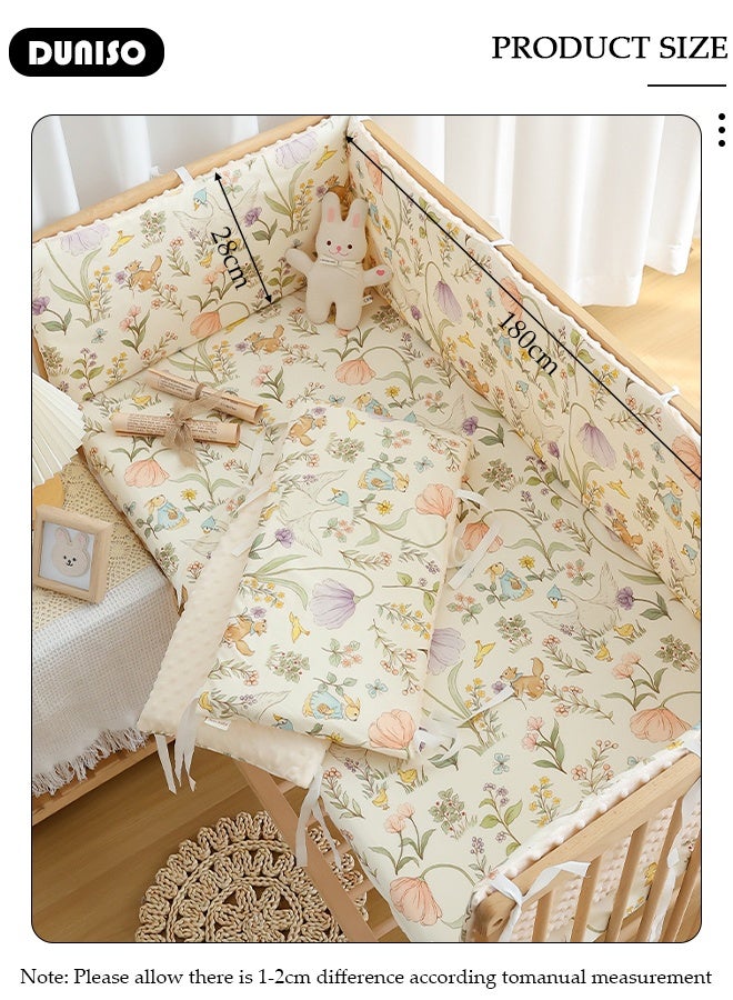 DUNISO Cot Bumper, Crib Bumper, Breathable Mesh Cot Liner, Crib Rail Cover, Baby Boys Girls Nursery Breathable Crib Bed Liner Bumper Baby Crib Rail Cover Protector Guard Padded Cot Rail Wrap for Side Front Rails - Image 2