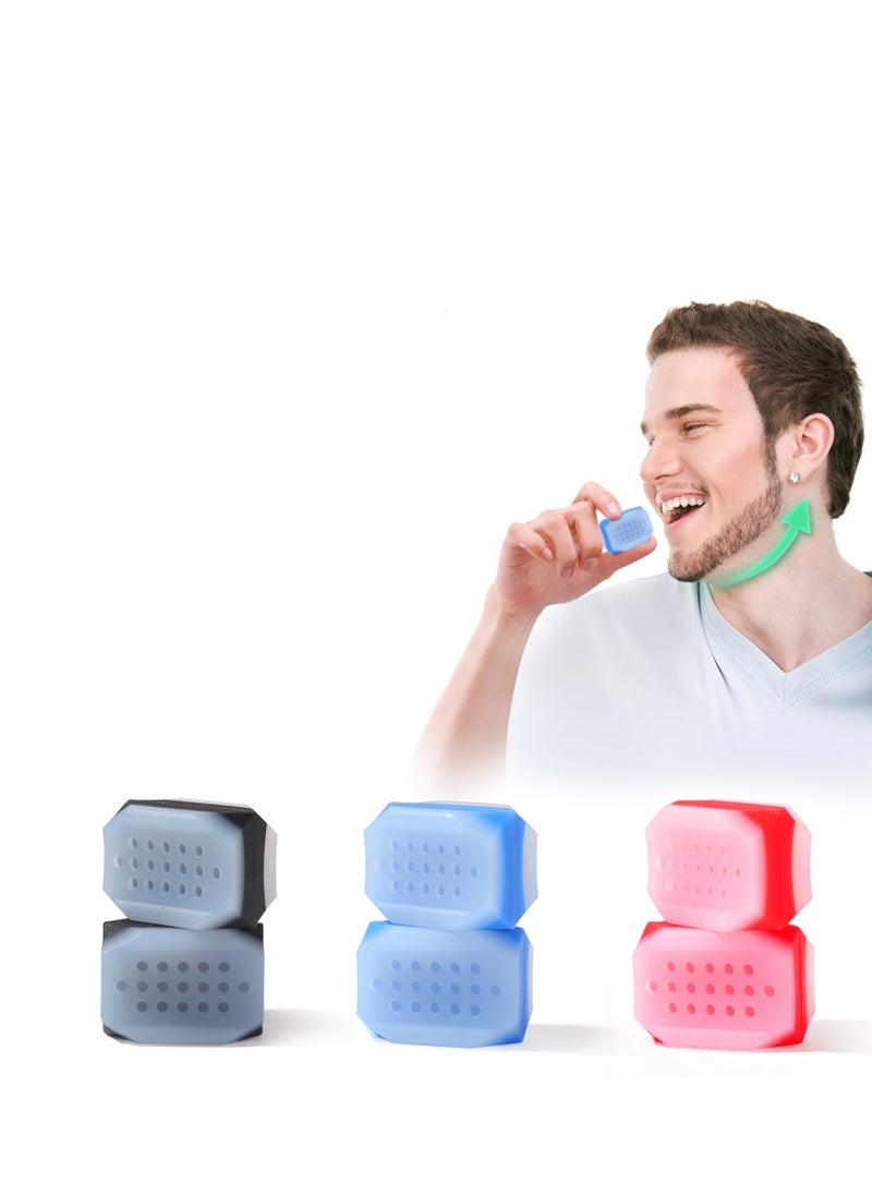 SYOSI Jawline Exerciser for Men & Women, 6Pcs Jaw Exerciser Gum, Silicone Jaw Exerciser Tablets, Jaw Trainer Jawline Shaper, Face Slimming Tools, for Beginner, Intermediate & Advanced Users  - Image 1