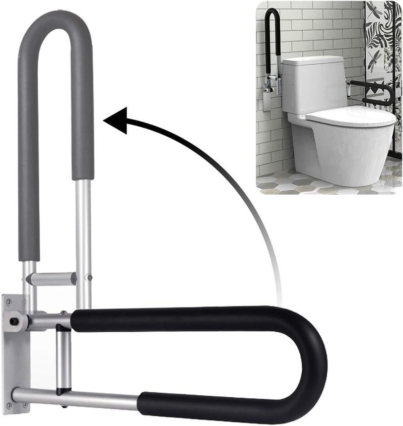 BotaBay Handicap Grab Bars Rails 23.6 Inch Toilet Handrails Bathroom Safety Bar Hand Support Rail Handicapped Handrail Accessories for Seniors Elderly Disabled Mounted Bath Grips - Image 1