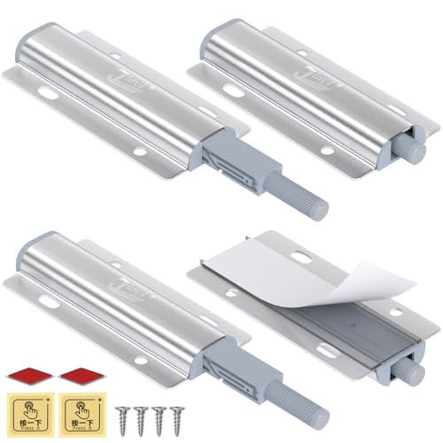 Jiayi Magnetic Push Close Cabinet Latch Jiayi 4 Pack Push to Open Door Latch Heavy Duty Touch Latches Door Push Cabinet Door Opener for Drawer Closure Push Catch Press Out Kitchen Cabinet Hardware - Image 1