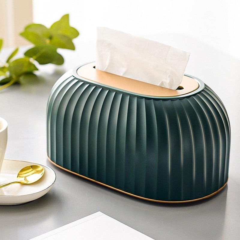 MAPPLE CREATION Premium ABS Plastic Desk Tissue Paper Holder Storage Organizer Paper Towel Dispenser Container for Office, Living Room, Bedroom, Bathroom, Night Stand & Desk (Green) - Image 1