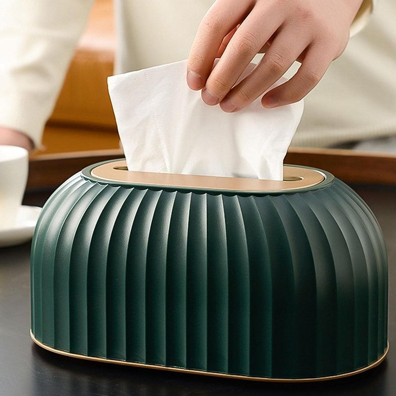 MAPPLE CREATION Premium ABS Plastic Desk Tissue Paper Holder Storage Organizer Paper Towel Dispenser Container for Office, Living Room, Bedroom, Bathroom, Night Stand & Desk (Green) - Image 2