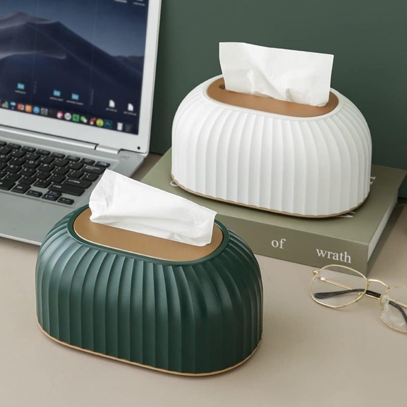 MAPPLE CREATION Premium ABS Plastic Desk Tissue Paper Holder Storage Organizer Paper Towel Dispenser Container for Office, Living Room, Bedroom, Bathroom, Night Stand & Desk (Green) - Image 3