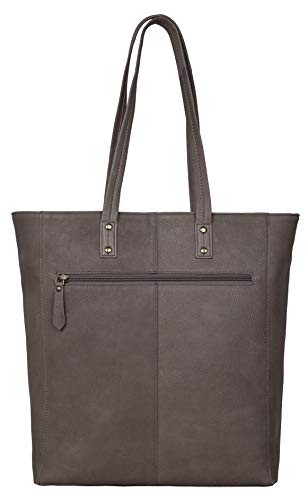 ANTONIO VALERIA Ava Vintage Wash Grey Leather Tote/Top Handle Shoulder Bag for Women - Image 4