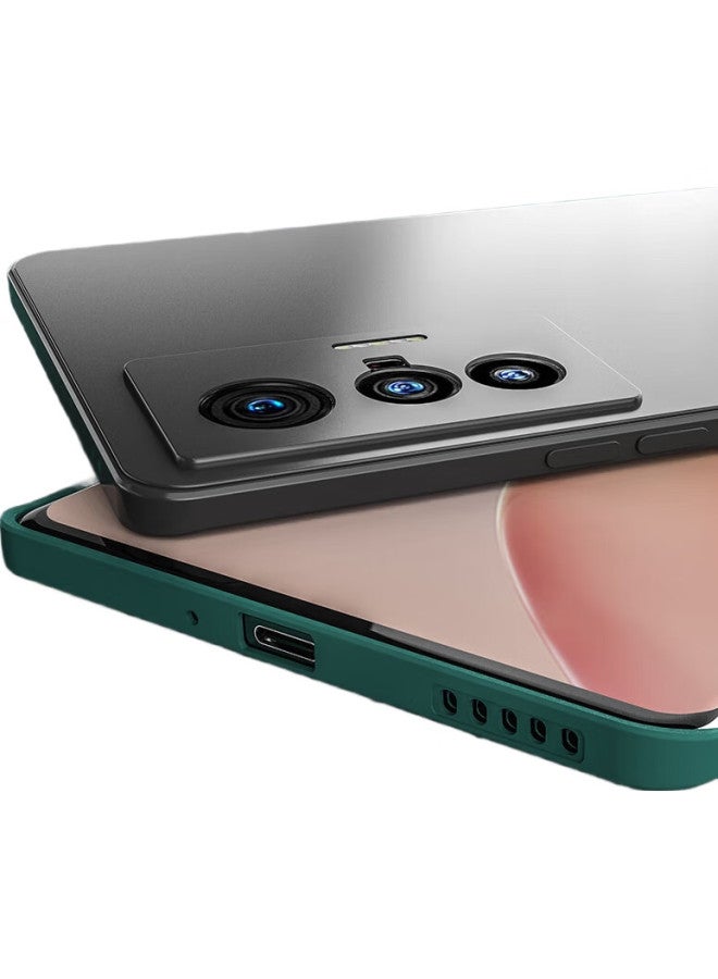 Hotfire Phone Case For Vivo X70, Vivo X70 Protective Cover, Full Lens Protection Upgraded Frosted Anti-Drop Slim Silicone Soft Case For Men And Women - Dark Night Green - Image 3