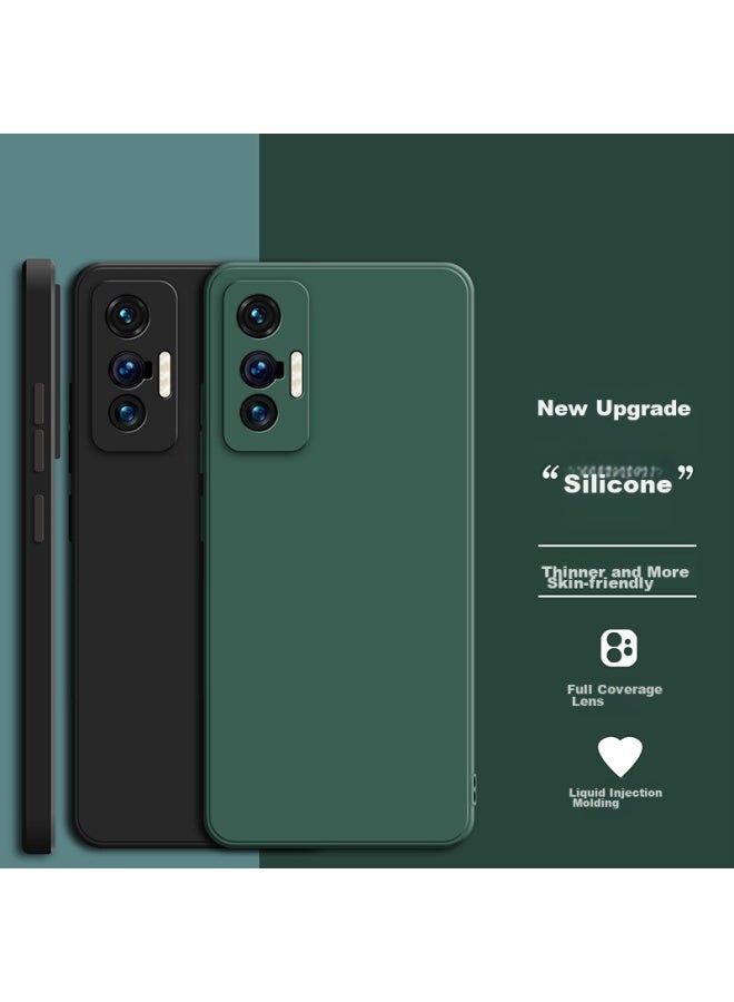 Hotfire Phone Case For Vivo X70, Vivo X70 Protective Cover, Full Lens Protection Upgraded Frosted Anti-drop Slim Silicone Soft Case For Men And Women - Dark Night Green - Image 1