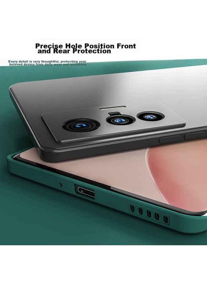 Hotfire Phone Case For Vivo X70, Vivo X70 Protective Cover, Full Lens Protection Upgraded Frosted Anti-drop Slim Silicone Soft Case For Men And Women - Dark Night Green - Image 3