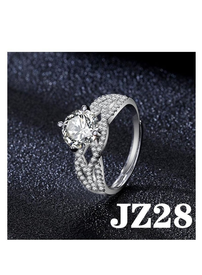 Eight Hearts and Eight Arrows Imitation Mosang Diamond Ring