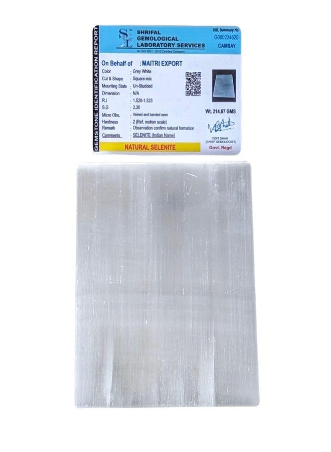 Maitri Export Natural Crystal Stone Plain Selenite Plate for Cleansing, Charging Crystals, Home decor, Healing, Reiki and Vastu (4 inch) (4 Inch, Square) - Image 1