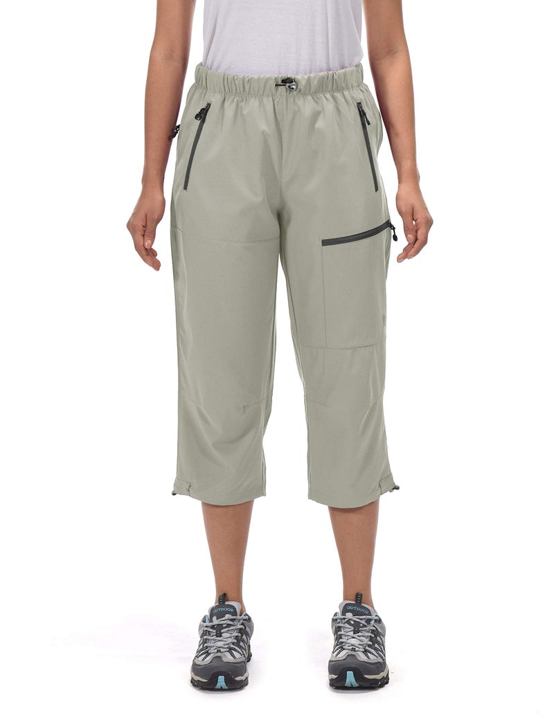 Little Donkey Andy Women's Quick Dry 3/4 Pants Capri Shorts Lightweight Hiking Travel Casual Khaki XXL - Image 4