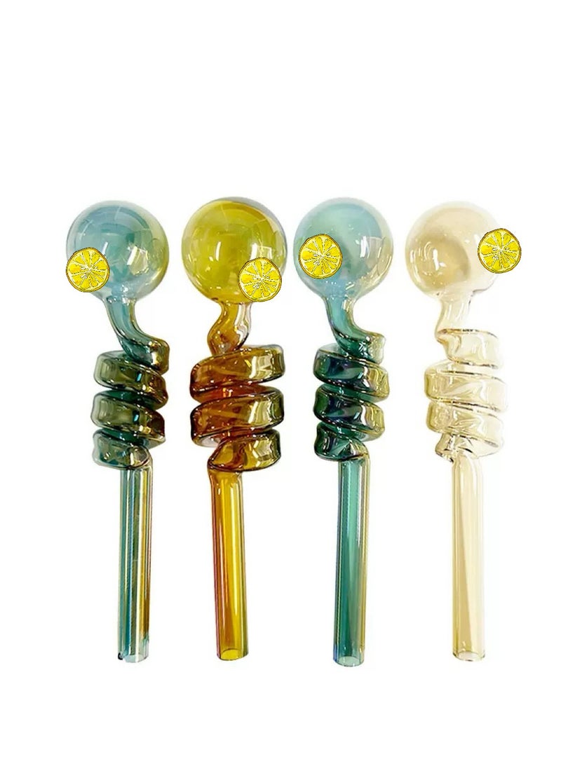Angmei 5pcs Premium Heat Resistant Glass Straw High Borosilicate Materia for Long lasting Use (Random color)  - Image 1